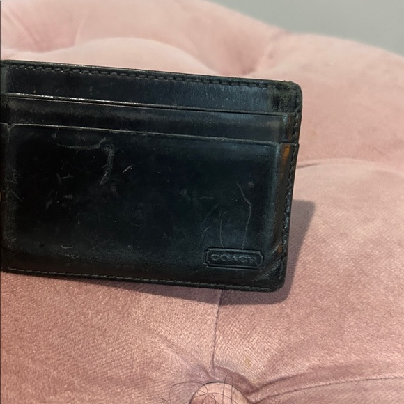 Coach Vintage Men’s Black Leather Card/ Money Clip - Picture 1 of 7